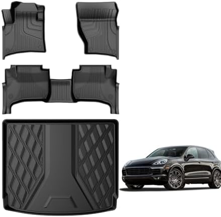 AOMSAZTO Floor Mats & Trunk Mat for 2024 2025 Chevy Equinox EV (Non Fuel),TPE All Weather Protection 2 Rows Car Floor Liners with Cargo Liner for Chevrolet Equinox EV (Non Fuel)