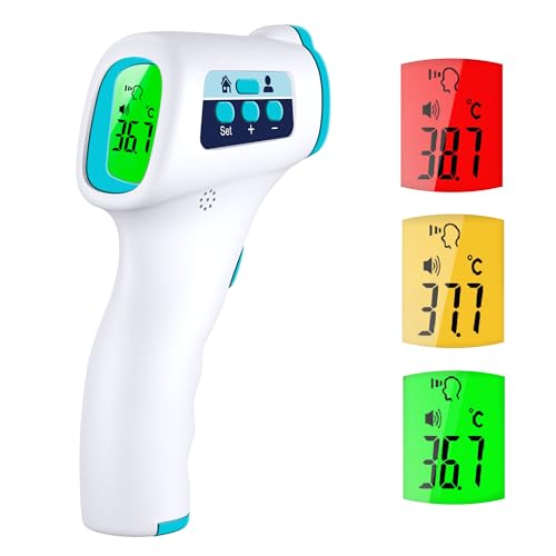 ByFloProducts, Forehead Thermometer, Non Touch Digital Thermometer for Adult and Baby, Digital Infrared Thermometer, Fast and Accurate Reading with Fever Alarm, Proudly Canadian Business