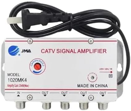 Adjustable 1 in 2/3/4/6/8 Out Cable TV Splitter Amplifier 20dB Digital TV Antenna Signal Booster(1 in 6 Out)