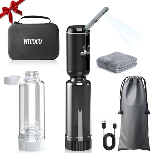 VITCOCO Portable Bidet for Travel, Rechargeable Travel Handheld Sprayer with 2 Bottles, Storage Bag, Pressure Modes, Electric Bidet with Gift Kit for Women/Men, Postpartum Care, Hygiene Cleaning