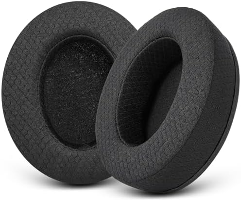 Upgraded Replacement Earpads Cushions for HyperX Cloud/Alpha, for Turtle Beach Stealth 400/600, for Audio Technica M50X/M40X&More, Ear Pads with Breathable Mesh Fabric/Added Thickness
