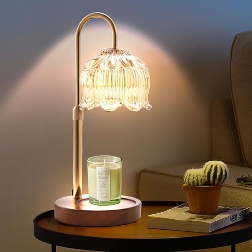 GEEZO Fragrance Candle Warmer Lamp,Electric Candle Warmer with Timer & Dimmer, Mom Christmas Birthday Gifts for Women, House Warming Gifts New Home Bedroom Decor
