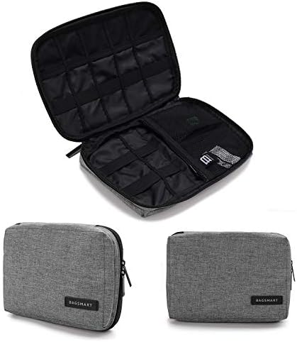 BAGSMART Electronic Organizer, Travel Cable Organizer Double Layer Electronics Accessories Cases Portable for Tablet 7.9", USB Drive, Cords, Black