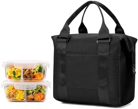 Lunch Bag Insulated Lunch Box Leakproof Lunch Tote Bags for Women Men,Portable Thermal Cooler Bag Lunch Containers with Shoulder Strap for Work, Family, Picnic, School, Outdoor,BBQ C2-Pinkpurple