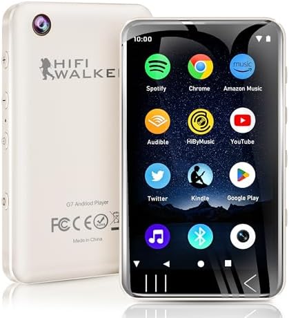 MP3 Player with Bluetooth and WiFi, Music Player with Camera Spotify Pandora,Amazon Music, 4" Touch Screen Android MP4 MP3 Player with Speaker 144GB MP4 & MP3 Player for Travel Sport
