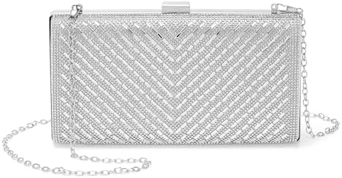 DTGN Evening Bags Clutch Purses for Women Formal, Crossbody Handbags Rhinestone Sequins Clasp Purse for Wedding Guest Party