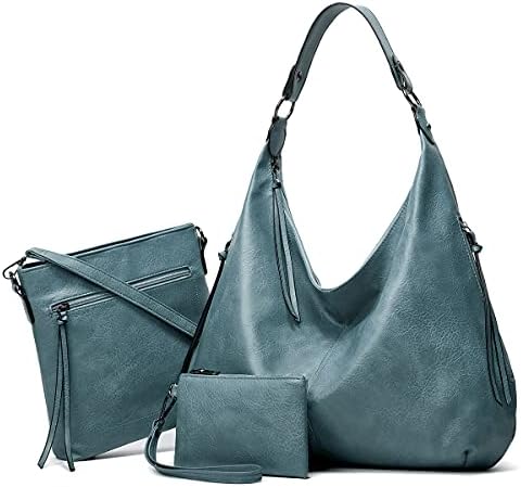Ashioup Hobo Bags for Women Soft PU Leather Shoulder Bag Vintage Slouchy Handbag with Zipper - PuriLite