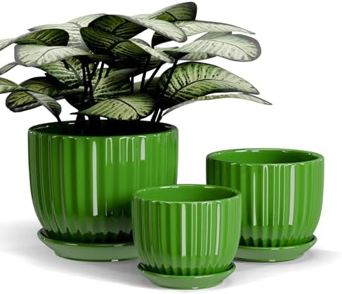 Purilite Select 3-Piece Ceramic Indoor Planter Set