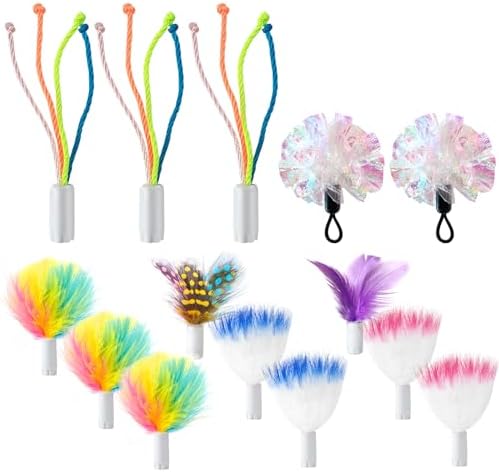 ORSDA Cat Toys Interactive, 4 in 1 Automatic Cat Toy, Hide and Seek, Whack a Mole, Magic Wand, Chasing Feather, with 4 Replacements, USB Rechargeable, for All Breed Sizes