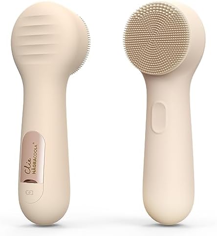 Silicone Face Scrubber, NågraCoola CLIE 2.0 Facial Cleansing Brush, Rechargeable, Waterproof Face Scrub Brush for Cleansing, Exfoliating, Massaging, Electric Facial Exfoliator for Women & Men - Black