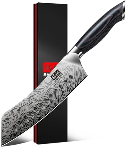 SHAN ZU Fillet Knife 7 Inch, Powder Steel Boning Knife High Carbon Japanese Filleting Knife, Ultra Sharp Deboning Knife for Meat Cutting, Fish Knife with Ergonomic Pakkawood Handle