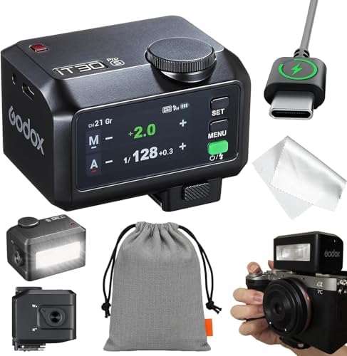 Godox iT30Pro S TTL Flash for Sony, Godox IT30 Pro S Camera Flash,iT30ProS 2.4G HSS 1/8000s, Full-Color Touchscreen,Compatible with a7IV a9III a7III a7CII a6000 a7C a7SIII ZV-E10 II a6500 (Black)