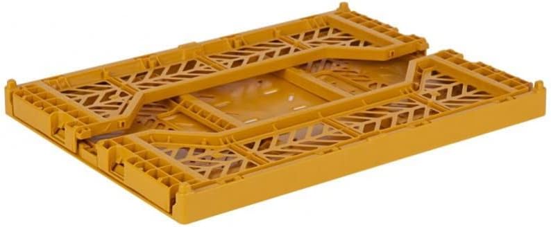 AYKASA Collapsible Storage Bins, Plastic Crate for Storage, Collapsible Crate, Utility Stackable Box (Small, Arctic blue)