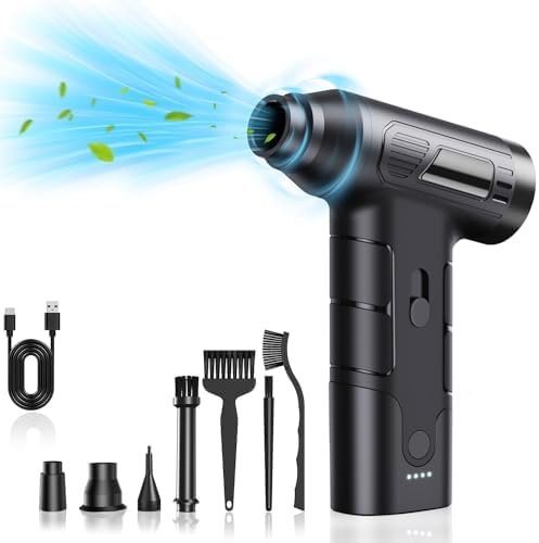 Compressed Air Duster, 130000RPM Electric Air Duster Replaces Compressed Air Cans, 3 Speed, Cordless Air Blower for Cleaning Camera Computer Household Pet Hair