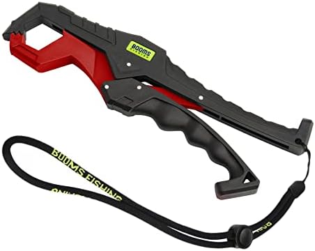 Booms Fishing G05 Fish Lip Gripper Saltwater, 9.4" Plastic Catfish Grippers Pliers, Fish Grabber Tool with Lanyard, Fish Grips for Kayak Fishing Accessories, Great Fish Holder for Caught Fish