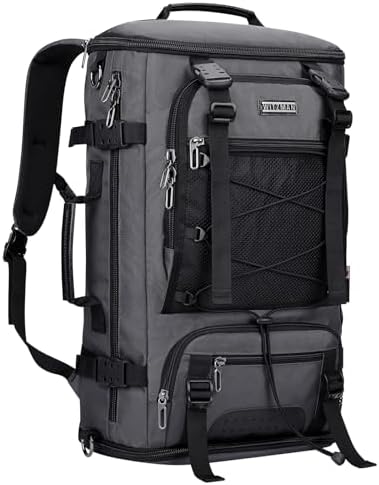 WITZMAN Travel Backpack for Men Large Carry on Backpack Convertible 3 in 1 Bags with Shoe Compartment Fit 17 Inch Laptop(B689 Silvery Grey)