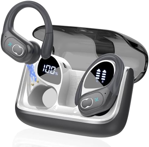 STECEi Wireless Earbuds 75hrs Bluetooth 5.4 Headphone Sport, Bluetooth Earbuds HiFi Stereo Over Ear Bud with Earhooks, ENC Noise Cancelling Mic, IP7 Waterproof Wireless Earphone for Workout/Running