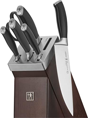 HENCKELS Definition 7 Piece Kitchen Knife Block Set - Professional Cutlery Set, Self Sharpening Knife Block for Chopping, Slicing, Dicing & Cutting