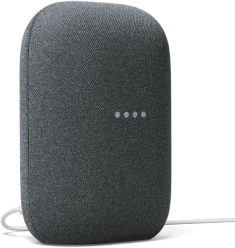 Google Voice Bluetooth Speaker - Wireless Music Streaming, Powerful Sound, Built-in Assistant, Wi-Fi and Bluetooth Connection, Smart Home Control, Stereo Pairing (Charcoal)