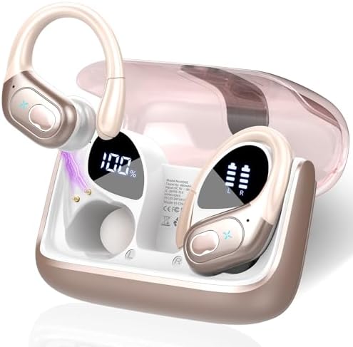 STECEi Wireless Earbuds 75hrs Bluetooth 5.4 Headphone Sport, Bluetooth Earbuds HiFi Stereo Over Ear Bud with Earhooks, ENC Noise Cancelling Mic, IP7 Waterproof Wireless Earphone for Workout/Running
