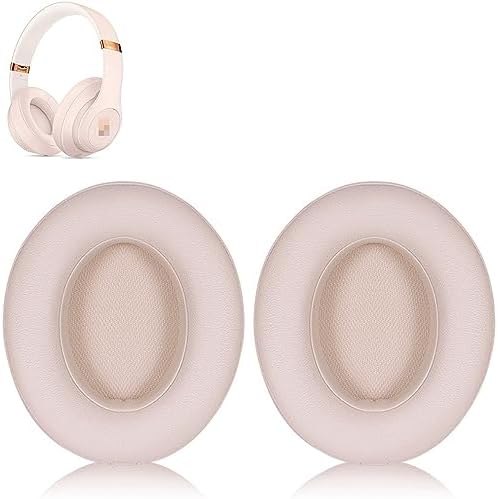 Studio 3 Ear Pads Cushions Replacement Earpads for Beats Studio 2 & Studio 3 Wired & Wireless Headphones,Ear Cushions Memory Foam Earpads with Soft Protein Leather Replacement Parts -White Floral