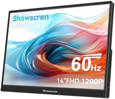 Portable Monitor 16 Inch 1920X1200P FHD Dual USB-C HDMI Travel Portable Monitor with Stand &Speakers, Eye Care IPS External Laptop Monitor for Computer/PC/Raspberry Pi/ PS5/Switch, Plug&Play