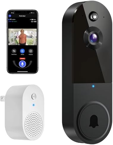 Occuwave 1080P Video Doorbell Camera Wireless, Cloud Storage, Live View, 2-Way Audio, Night Vision, Included Ring Chime, 2.4Ghz WiFi Only, Indoor Surveillance, Real-Time Alert (Silver)