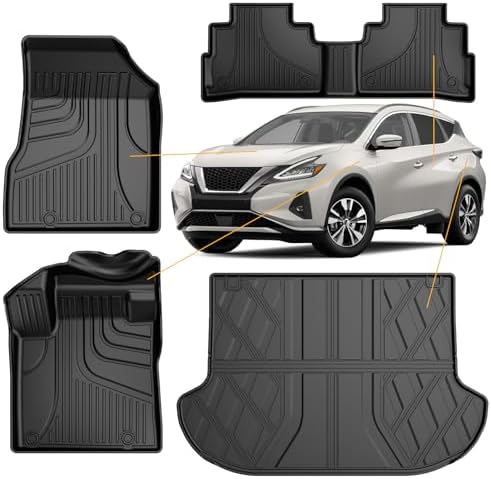 AOMSAZTO Floor Mats & Trunk Mat for 2024 2025 Chevy Equinox EV (Non Fuel),TPE All Weather Protection 2 Rows Car Floor Liners with Cargo Liner for Chevrolet Equinox EV (Non Fuel)
