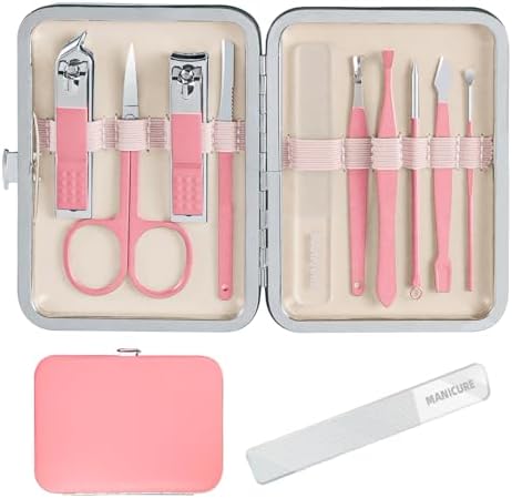 Manicure Set,30 in 1 Mens Set Professional,Nail Clipper for Men,Mens Nail Grooming Kit,Andrea Kit Women,Nail Care Women,with Luxury Leather Bag (Black)