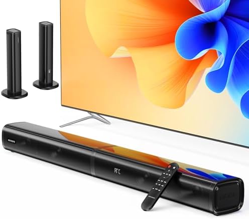 Sound Bar for TV Soundbar PC Gaming MEVOSTO 2025 Upgraded 2.2CH Separable Built-in Dual Woofers with HD-ARC/Optical/AUX/BT/USB Bass/Treble Adjustabl Computer Speakers Home Theater System-31inch
