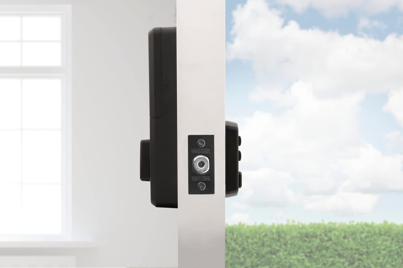 Weiser Powerbolt 3 Matte Black Keyless Entry Door Lock/Deadbolt Lock, 10-Button Keypad Door Lock with Auto Lock and 12-Month Battery Life, Electronic Door Locks for Front Door, Home Décor