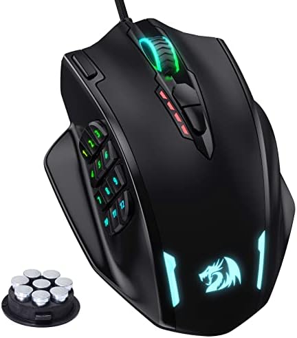 Redragon M913 Impact Elite Wireless Gaming Mouse, 16,000 DPI Wired/Wireless RGB Mouse with 16 Programmable Buttons, 45 Hr Battery and Pro Optical Sensor, 12 Side Buttons MMO Mouse