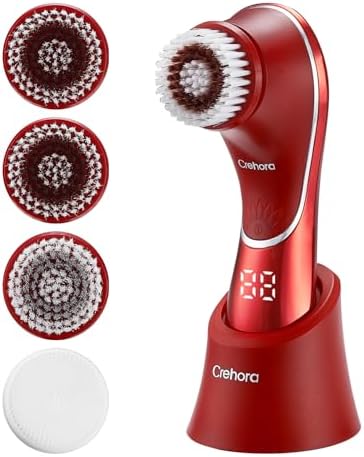 Facial Cleansing Brush, Face Scrubber Exfoliator, Face Scrubber Rechargeable IPX-7 Waterproof, Electric Face Scrubber, Electric Face Spin Brush for Exfoliating, Massaging and Deep Cleansing