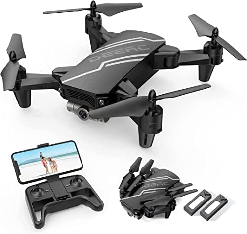 DEERC D20 Mini Drone Foldable for Kids with 720P HD FPV Camera Remote Control Toys Gifts for Boys Girls with Tap Fly,Auto Hover,Voice/Gesture Control,Speed Adjustment,2 Batteries,3D Flip