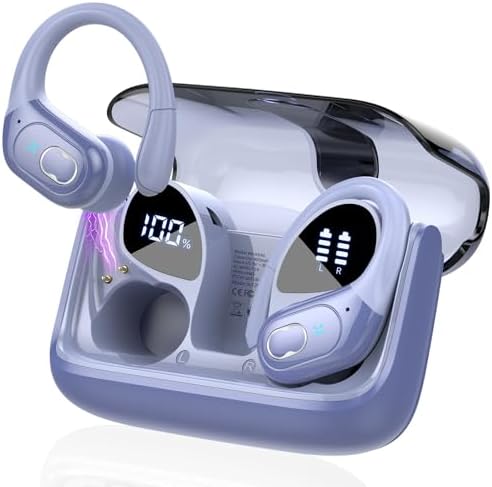 STECEi Wireless Earbuds 75hrs Bluetooth 5.4 Headphone Sport, Bluetooth Earbuds HiFi Stereo Over Ear Bud with Earhooks, ENC Noise Cancelling Mic, IP7 Waterproof Wireless Earphone for Workout/Running