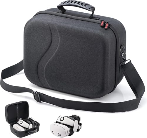 Large Carrying Case for Meta Quest 3S,Hard Travel Case for BOBOVR S3 Pro/Kiwi Design Battery Head Strap,Controllers and Other Accessories,Portable Storage Travel Bag for Oculus Quest 3S/Quest 3(Black)