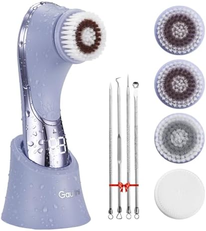 Facial Cleansing Brush Face Scrubber Exfoliator Rechargeable IPX7 Waterproof Electric Spin Cleanser Device for Exfoliating, Massaging and Deep Cleansing Removing Blackhead, Face Massaging