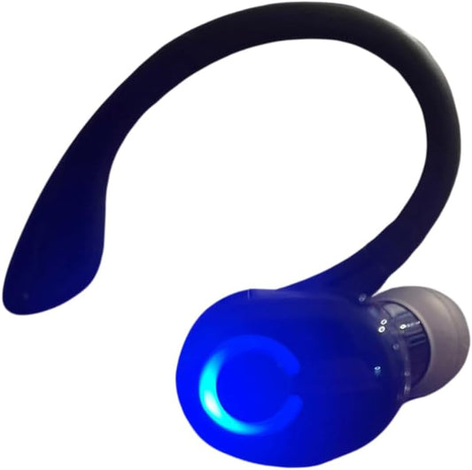 LED Wireless Sport Earpiece, Bluetooth Compatible, Black with Red Light - PuriLite
