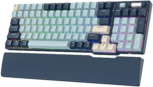RK ROYAL KLUDGE RK96 RGB Limited Ed, 90% 96 Keys Wireless Triple Mode Bluetooth 5.0/2.4G/USB-C Hot Swappable Mechanical Keyboard w/Software Support & Massive Battery, RK Yellow Switch, Camp Green
