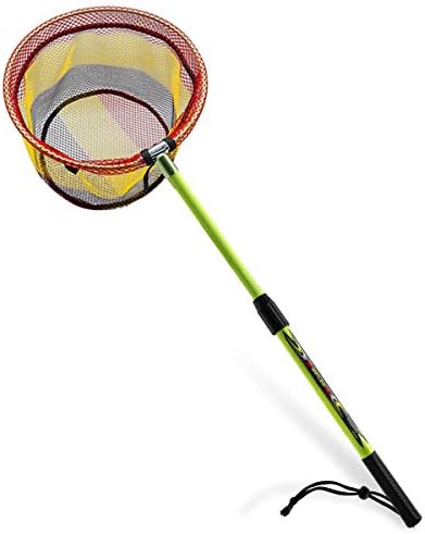 SAN LIKE Fishing Net Telescopic Landing Nets Folding Rubber Fish Net Rubber Coated Landing Net with Adjustable Sturdy Pole Handle for Saltwater Freshwater Bass Trout Fishing Easy Catch & Release