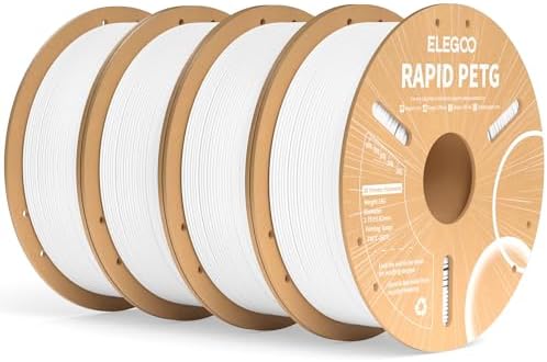 ELEGOO Rapid PETG Filament 1.75mm Black 1KG, 3D Printer Filament Max 600 mm/s High Speed Printing, Dimensional Accuracy +/- 0.02 mm Fit Most FDM Printer 1kg Cardboard Spool
