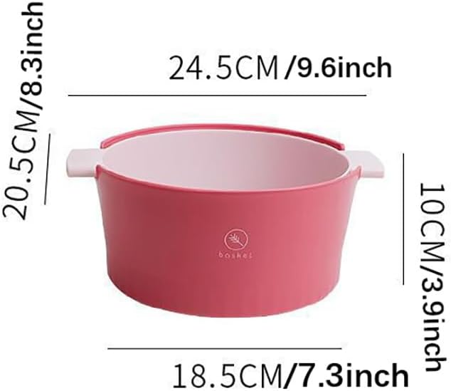 Kitchen Washbas Food Strainer Drain Basket Rotating Drainer Double-Layer Basin Vegetable Fruit Washing Strainer
