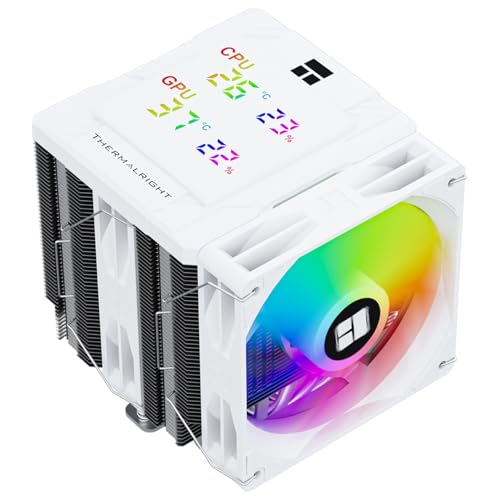 Thermalright Peerless Assassin 120 Digital ARGB Black CPU Air Cooler, Digital Screen Top Cover,6 Heatpipes Computer CPU Cooler, for AM4/AM5,Intel LGA1700/1851/1150/1151/1200,PC Cooler-Black ARGB
