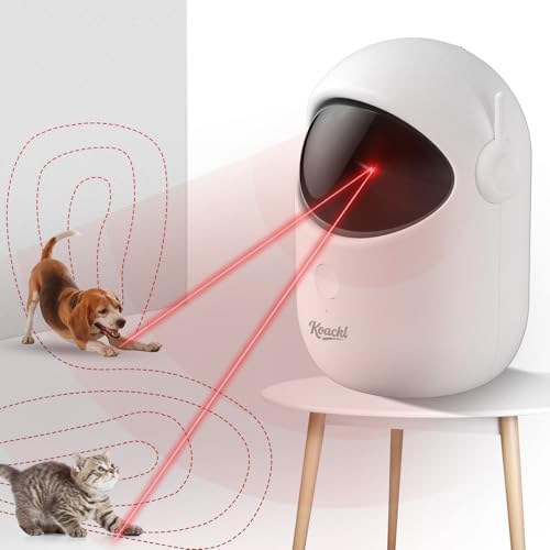 KOACKL Cat Toys for Indoor Cats, Cat Laser Pointer Toy, Rechargeable Automatic Cat Toy with Timer & Speed Modes, Ideal Interactive for Cats Dogs Training and Exercise