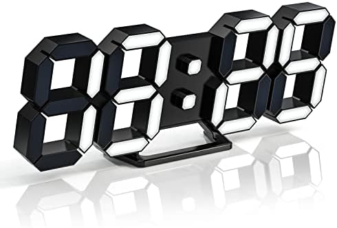 EDUP HOME 3D LED Wall Clock Desk Alarm Clock 7 Colors 9.7" with Remote Control, Digital Alarm Clock Adjustable Brightness Timer 12/24 Hr Time/Date/Temperature for Kid Bedroom/Kitchen/Office