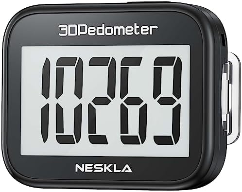 3D Pedometer for Walking, Simple Step Counter with Large Digital Display, Step Tracker with Removable Clip Lanyard, Accurately Track Steps for Men Women Kids Adults Seniors
