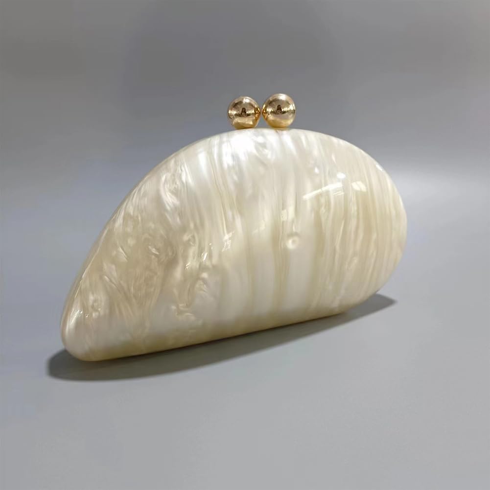 AZURAOKEY Sparkly Acrylic Evening Seashell Clutch Purse for Women Acrylic Evening Clutch Bag for Wedding Cocktail Party