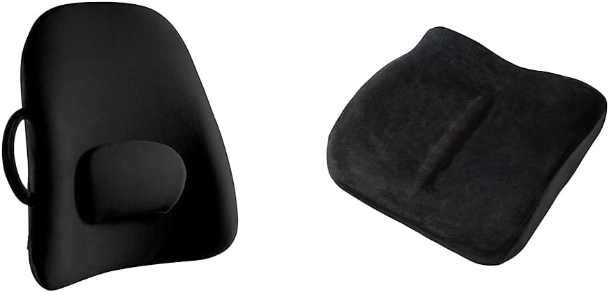 ObusForme Lowback Backrest Support + Sit-Back Cushion | Lower Back Support Pillows and Ergonomic Seat Cushion