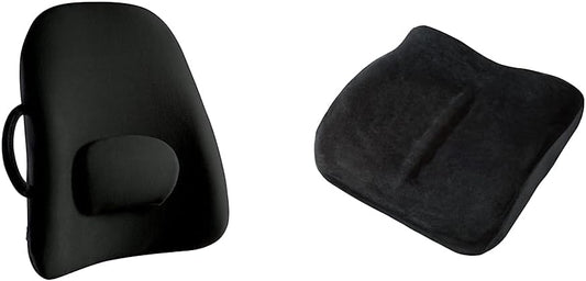 ObusForme Lowback Backrest Support + Sit-Back Cushion | Lower Back Support Pillows and Ergonomic Seat Cushion