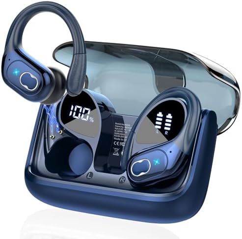 STECEi Wireless Earbuds 75hrs Bluetooth 5.4 Headphone Sport, Bluetooth Earbuds HiFi Stereo Over Ear Bud with Earhooks, ENC Noise Cancelling Mic, IP7 Waterproof Wireless Earphone for Workout/Running - PuriLite